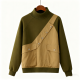 Olive Green Cross-Strap Pocket Sweatshirt