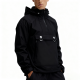 Black Half-Zip Hooded Jacket with Ring Hardware